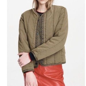 Rag & Bone Green Quilted Bomber